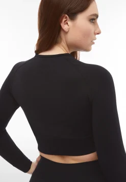 Freddy Top corto a manica lunga in tessuto seamless-Donna Padel|Pilates