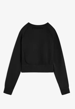 Freddy Top corto a manica lunga in tessuto seamless-Donna Padel|Pilates