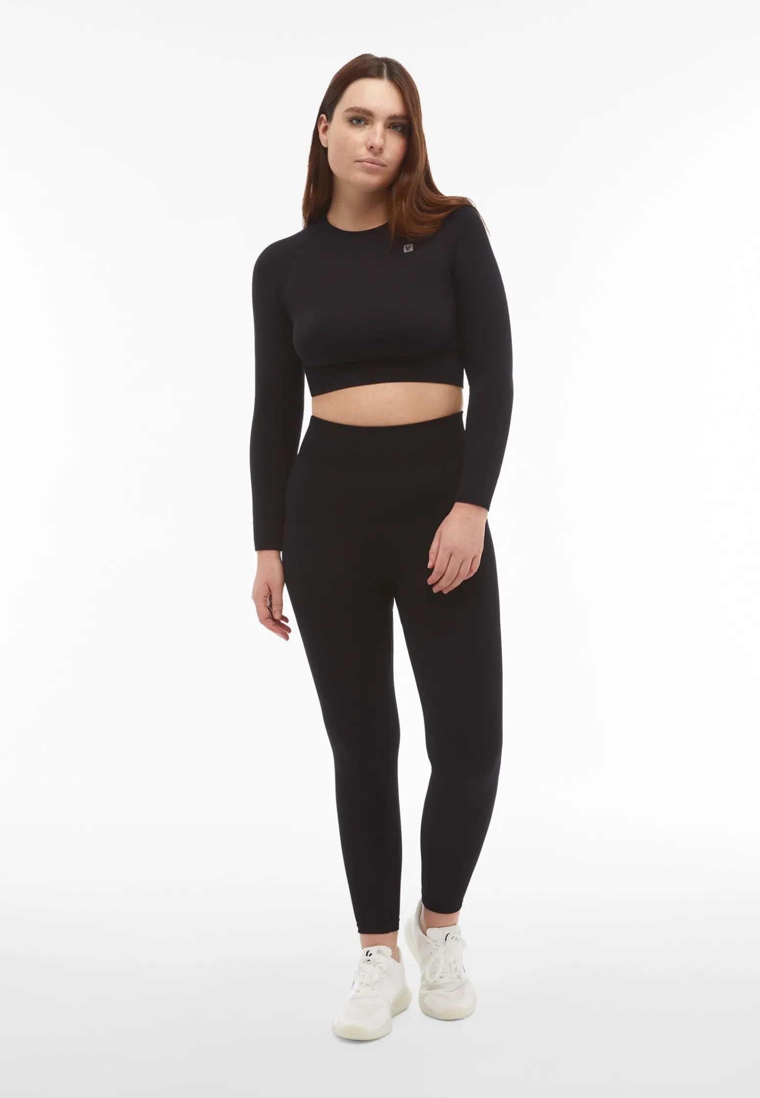 Freddy Top corto a manica lunga in tessuto seamless-Donna Padel|Pilates