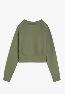 Freddy Top corto a manica lunga in tessuto seamless-Donna Padel|Pilates