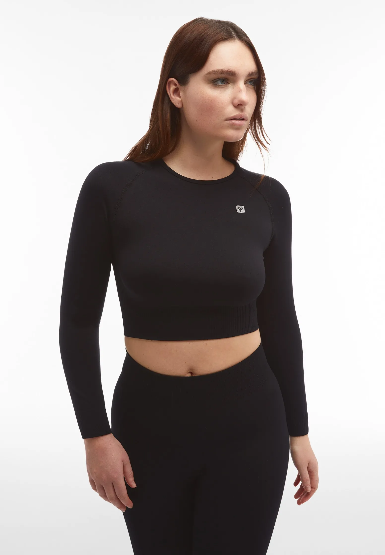 Freddy Top corto a manica lunga in tessuto seamless-Donna Padel|Pilates