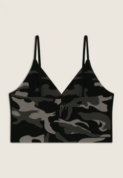 Freddy Top cropped fantasia camo con incroci frontali-Donna Top E Canotte