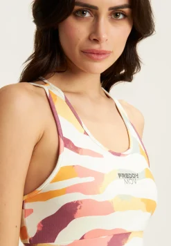 Freddy Top Sportivo con sostegno medio e Fantasia Zebrata-Donna Top E Canotte