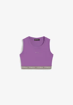 Freddy Top sportivo in heavy jersey stretch con elastico logato-Donna Top E Canotte
