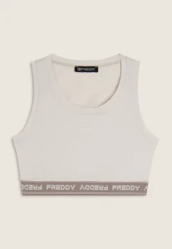Freddy Top sportivo in heavy jersey stretch con elastico logato-Donna Top E Canotte