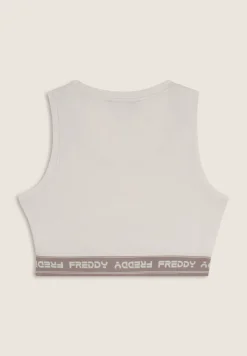 Freddy Top sportivo in heavy jersey stretch con elastico logato-Donna Top E Canotte