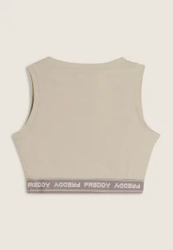 Freddy Top sportivo in heavy jersey stretch con elastico logato-Donna Top E Canotte