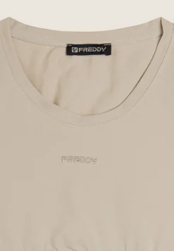 Freddy Top sportivo in heavy jersey stretch con elastico logato-Donna Top E Canotte