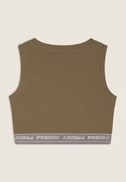 Freddy Top sportivo in heavy jersey stretch con elastico logato-Donna Top E Canotte