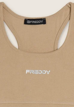 Freddy Top sportivo in heavy jersey con vogatore e fascia elastica-Donna Top E Canotte