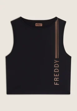 Freddy Top sportivo in tessuto tecnico con stampa metallizata-Donna Padel|Pilates