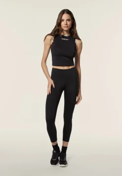 Freddy Top sportivo in tessuto tecnico con logo bronzo-Donna Padel|Pilates