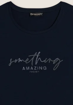 Freddy T-shirt a maniche lunghe con scritta “Something Amazing”-Donna T-shirts
