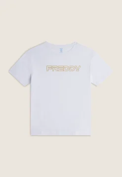 Freddy T-shirt Bambina 100% Cotone con Logo- T-shirts