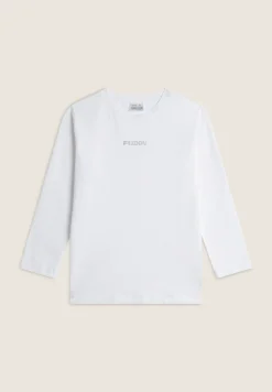 Freddy T-shirt Bambina con Logo Glitter e Maniche Lunghe- T-shirts