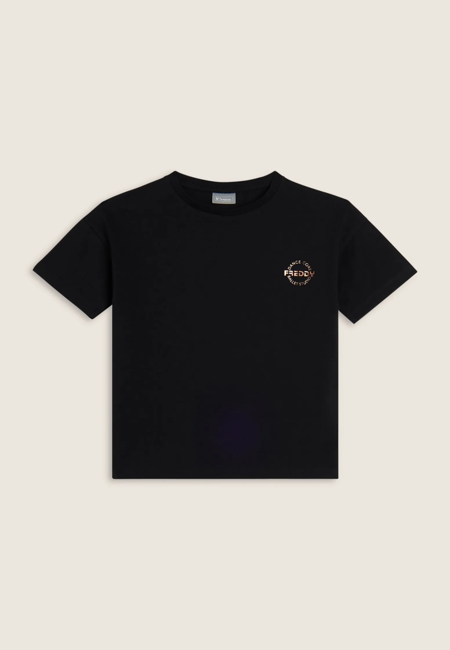 Freddy T-shirt Bambina corta in jersey elasticizzato logo bronzo- T-shirts