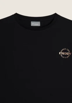 Freddy T-shirt Bambina corta in jersey elasticizzato logo bronzo- T-shirts