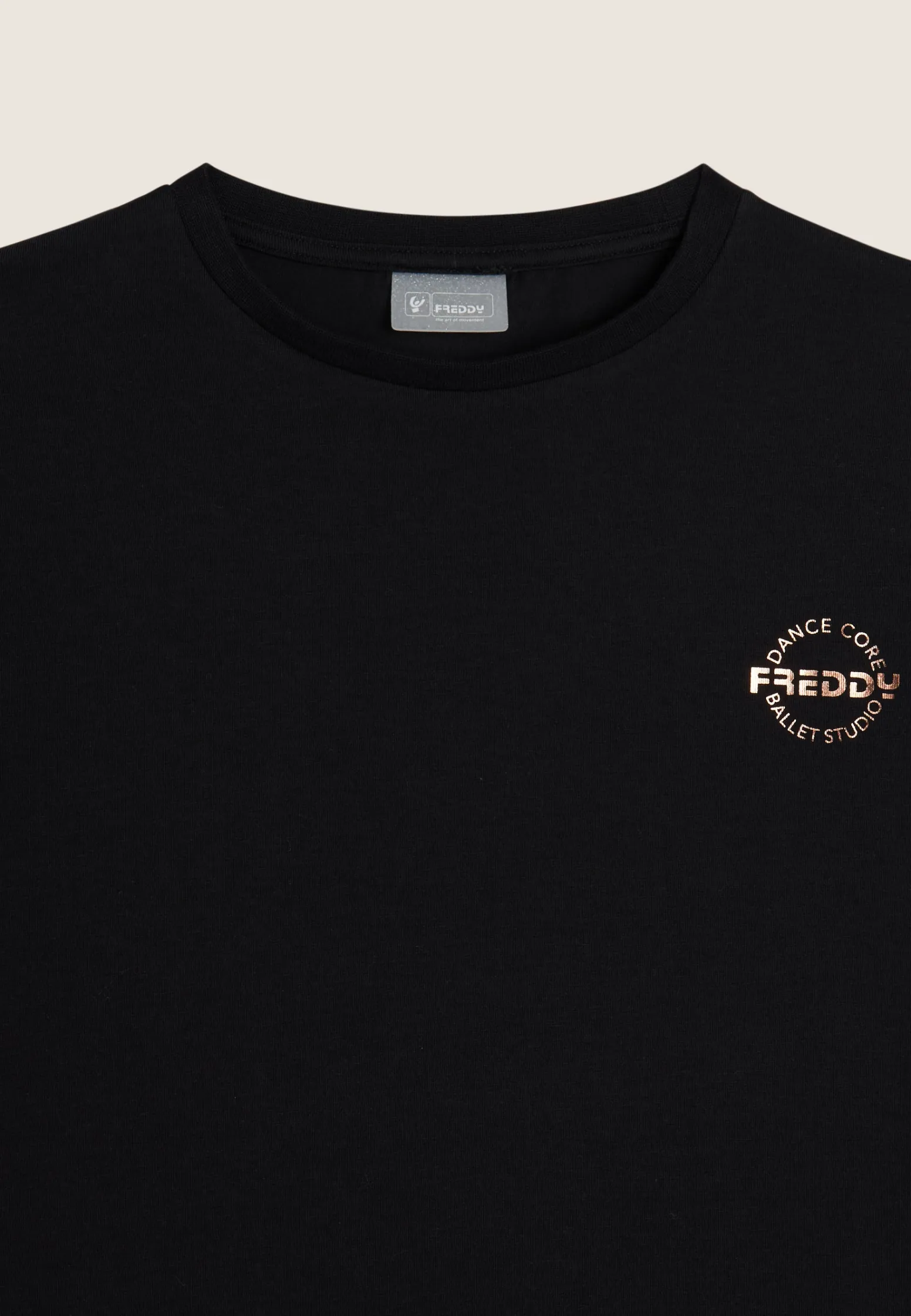 Freddy T-shirt Bambina corta in jersey elasticizzato logo bronzo- T-shirts