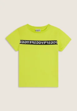 Freddy T-shirt Bambina manica corta con banda logo- T-shirts