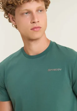 Freddy T-shirt basic in cotone con logo lato cuore-Uomo T-shirts E Polo