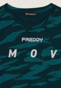 Freddy T-shirt camouflage con maniche ad aletta-Donna Fitness|T-shirts