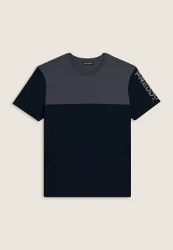 Freddy T-shirt colour block con stampa sulla spalla-Uomo T-shirts E Polo