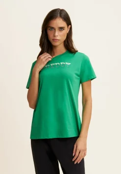 Freddy T-shirt comfort fit in jersey con dettagli preziosi-Donna Padel|Pilates