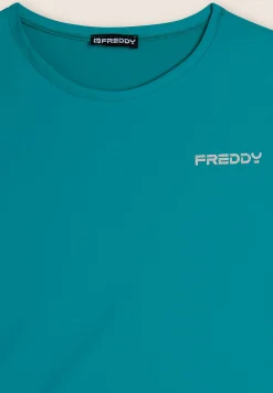 Freddy T-Shirt comfort in Tessuto tecnico con bordature a contrasto-Donna Padel|Pilates