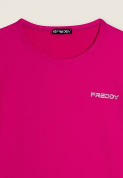 Freddy T-Shirt comfort in Tessuto tecnico con bordature a contrasto-Donna Padel|Pilates
