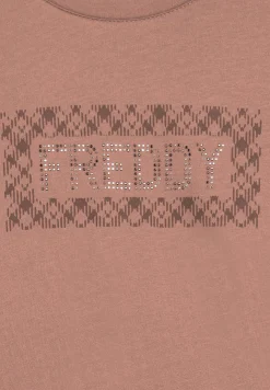 Freddy T-shirt comfort manica lunga con retro stampato-Donna Ginnastica|T-shirts