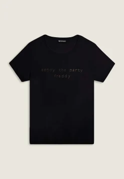 Freddy T-shirt con grafica “Enjoy the party” in strass-Donna T-shirts