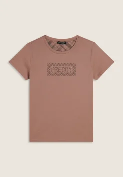 Freddy T-shirt con logo e grafica geometrica-Donna Ginnastica|T-shirts
