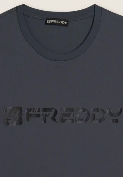 Freddy T-shirt con logo sfumato stampato al centro-Uomo T-shirts E Polo