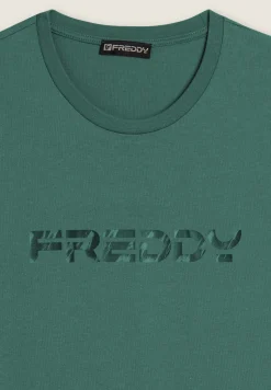 Freddy T-shirt con logo sfumato stampato al centro-Uomo T-shirts E Polo