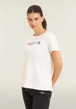 Freddy T-shirt con scritta Precious Moments in strass-Donna T-shirts