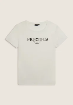 Freddy T-shirt con scritta Precious Moments in strass-Donna T-shirts