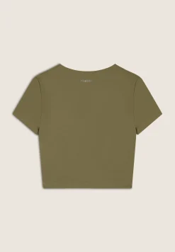Freddy T-shirt cropped con effetto raccolto-Donna T-shirts