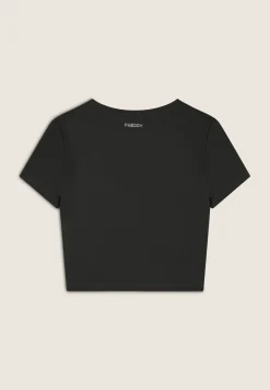 Freddy T-shirt cropped con effetto raccolto-Donna T-shirts