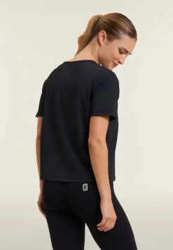 Freddy T-shirt cropped con maniche ampie e stampa Mood Up-Donna Pilates|Fitness