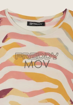 Freddy T-shirt Cropped Fantasia Zebrata-Donna T-shirts