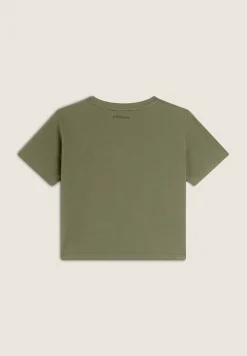 Freddy T-shirt Cropped girocollo fit comfort con ricamo-Donna T-shirts