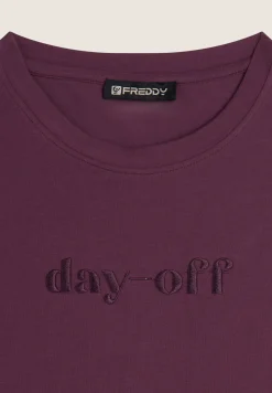 Freddy T-shirt Cropped girocollo fit comfort con ricamo-Donna T-shirts
