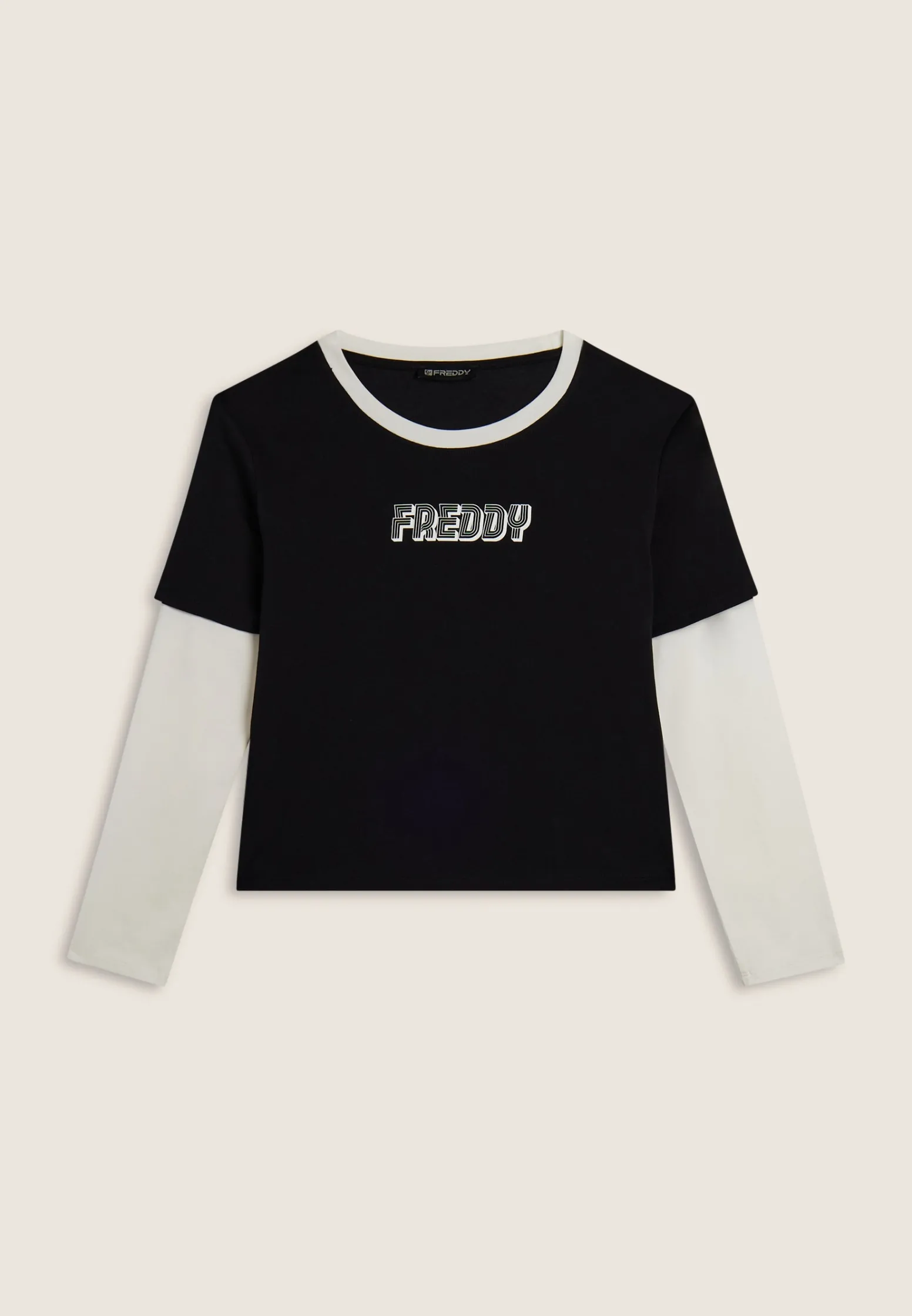 Freddy T-shirt cropped 2-in-1 bicolore-Donna T-shirts
