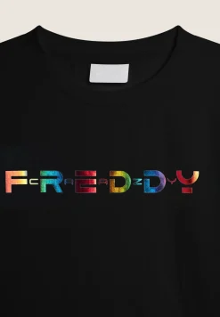 Freddy T-shirt da Bambina Manica Lunga con logo Arcobaleno- T-shirts