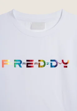Freddy T-shirt da Bambina Manica Lunga con logo Arcobaleno- T-shirts