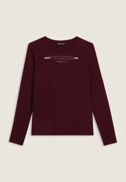 Freddy T-shirt da donna a manica lunga con fondo stondato-Donna Pilates|Ginnastica