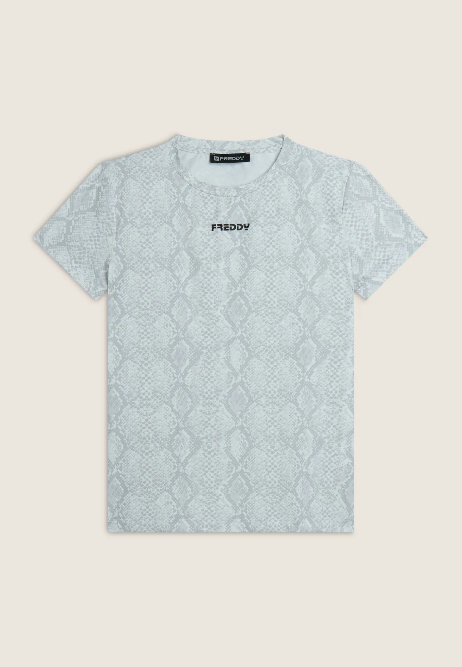Freddy T-shirt da donna in jersey fantasia pitonata-Donna T-shirts
