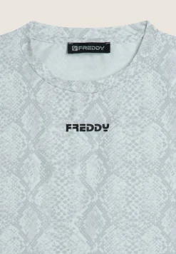 Freddy T-shirt da donna in jersey fantasia pitonata-Donna T-shirts