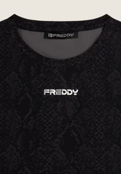 Freddy T-shirt da donna in jersey fantasia pitonata-Donna T-shirts