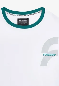 Freddy T-shirt da uomo con maxi logo lato cuore in tono colore-Uomo T-shirts E Polo